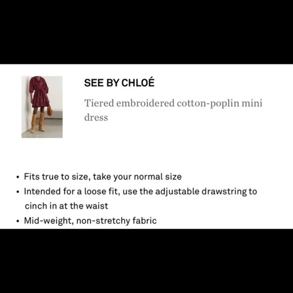 SEE BY CHLOÉ Tiered embroidered cotton-poplin mini dress Size 0 which is 34 - Picture 5 of 16